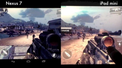 modern confronto 1 520x292 Meglio i giochi su Nexus 7 o su iPad Mini? Confronto Modern Combat 4 di Gameloft