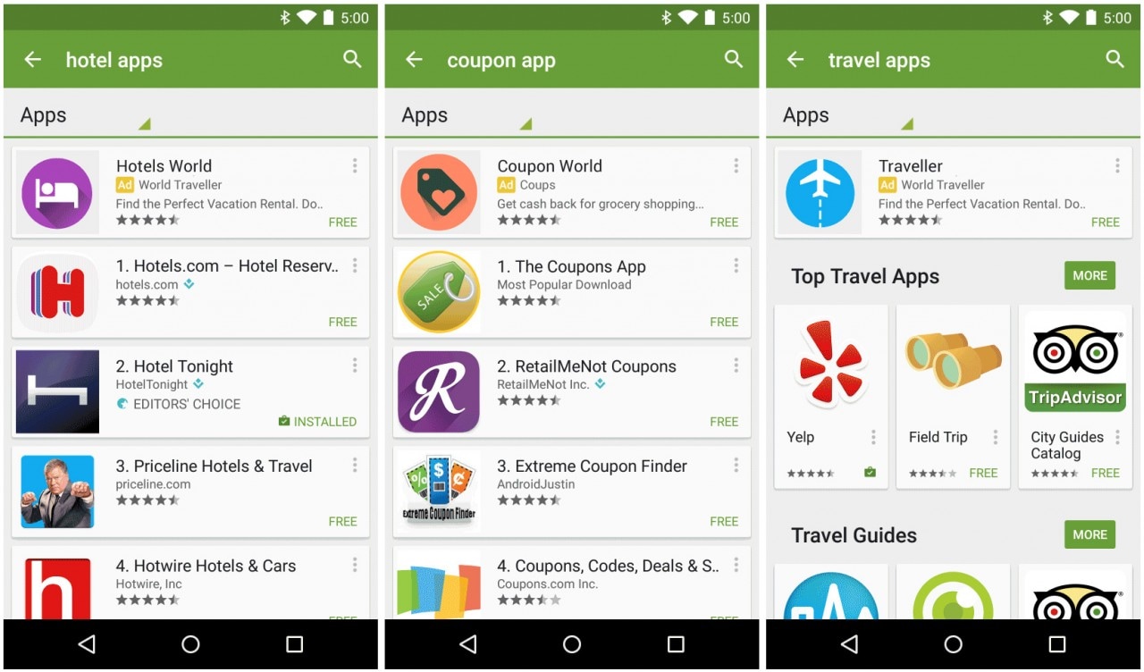 Google sperimenta la sponsorizzazione delle app sul Play Store