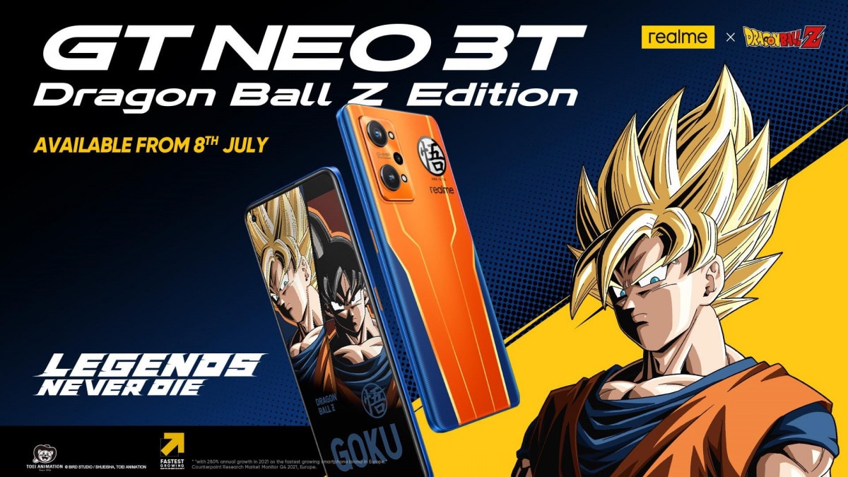 Realme GT NEO 3T Dragon Ball Z Edition on offer to celebrate the new anime Dragon Ball Super: Super Hero