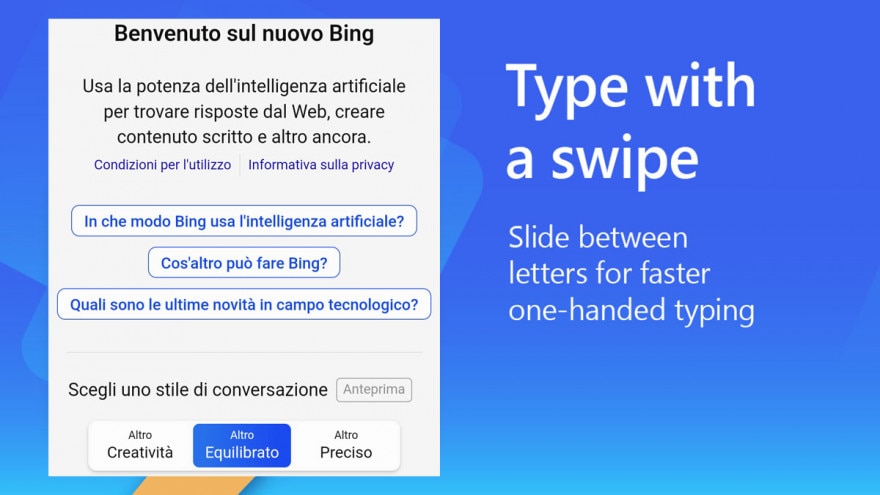 Microsoft lancia Bing Chat su Android nascondendolo in SwiftKey