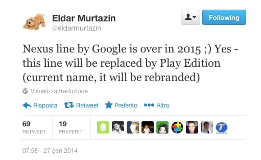 La linea Nexus morirà nel 2015, rimpiazzata dalle Play Edition: parola di Eldar Murtazin