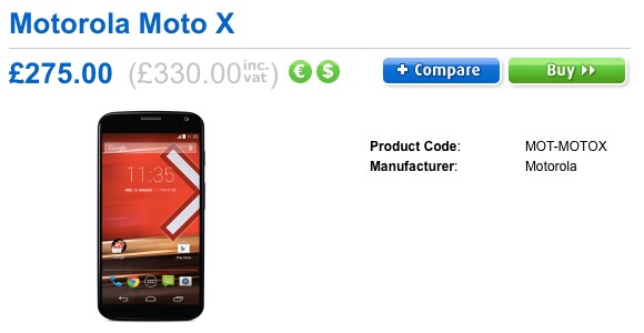 Moto X disponibile in pre-ordine da Clove UK a circa 400€