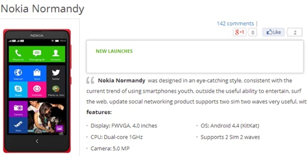 Nokia Normandy appare in un negozio vietnamita con accesso a Google Play