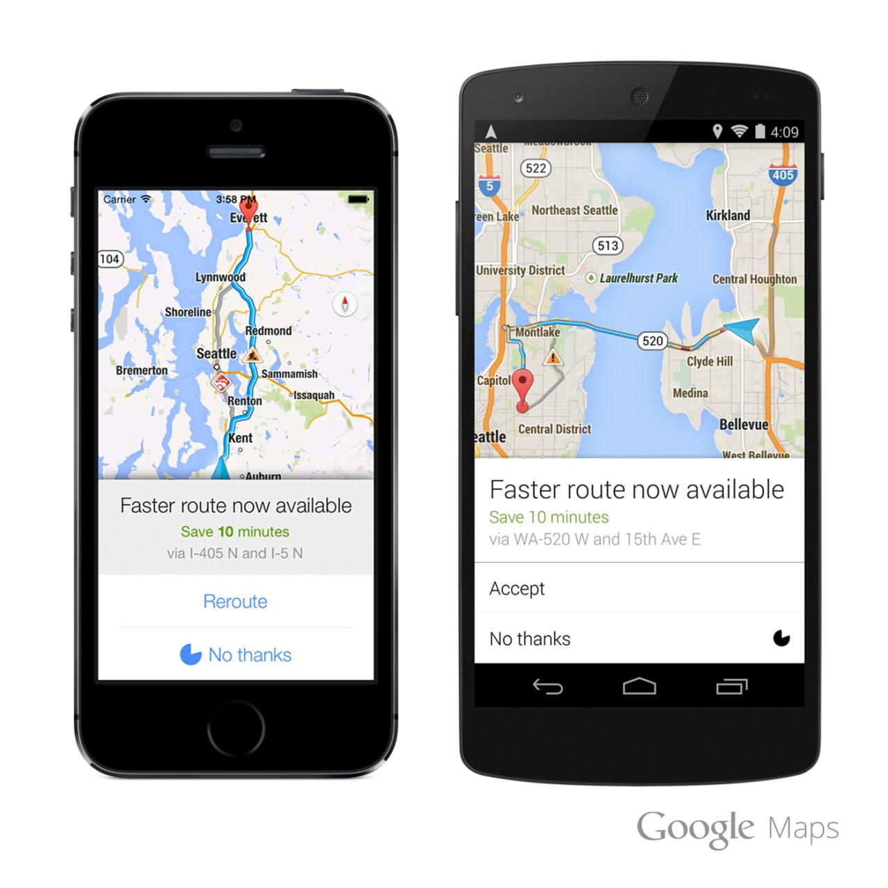 Google Maps ricalcola automaticamente il percorso se ce n&#039;è uno migliore