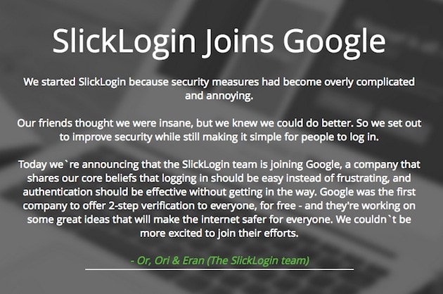 Google acquisisce Slicklogin, la compagnia delle password sonore