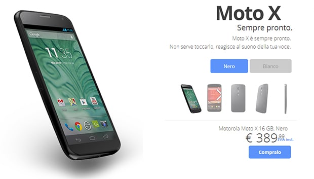Motorola Moto X disponibile su Expansys a 389,99€