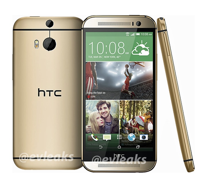 HTC All New One si mostra in un render color oro