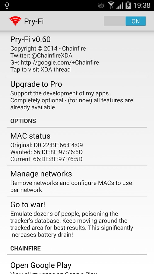 Chainfire pubblica Pry-Fi, l&#039;app per evitare il nostro tracciamento via rete wireless
