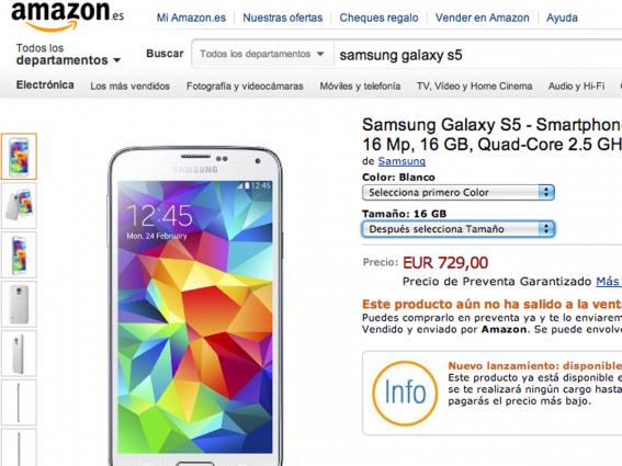 Galaxy S5 in pre-ordine in Spagna e Inghilterra a 730€