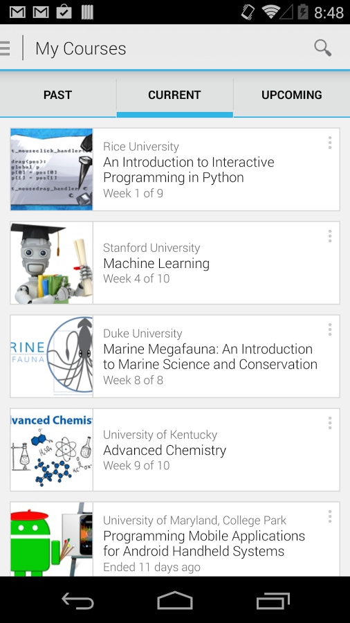 Coursera, l&#039;università online, lancia la propria applicazione per Android