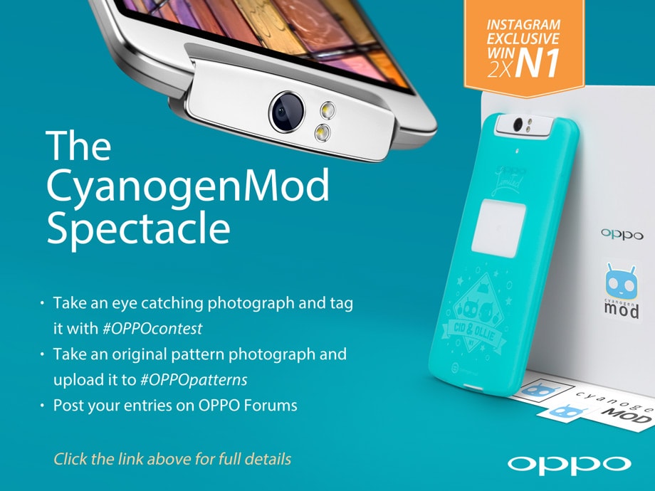 Vinci due Oppo N1 (CyanogenMod Edition e regolare) con uno scatto su Instagram!