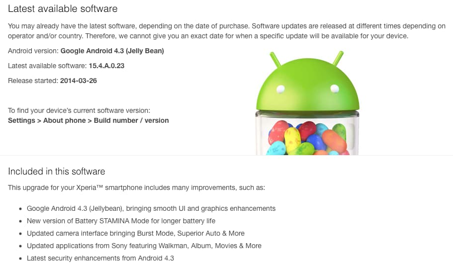 Sony Xperia M passa ad Android 4.3
