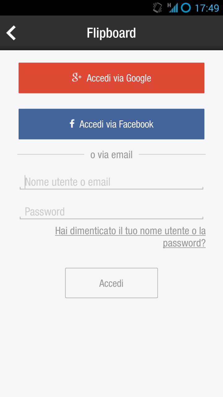 Flipboard si aggiorna con il login tramite Google+