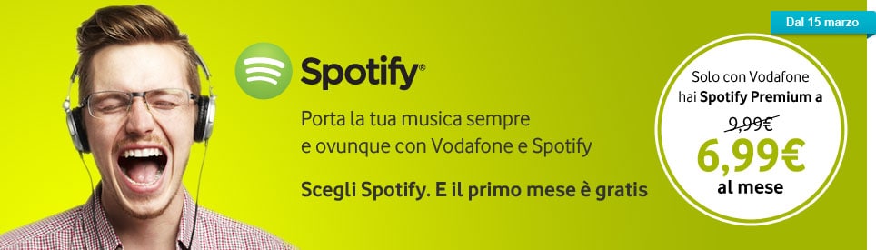 Vodafone propone Spotify Premium a soli 6,99€