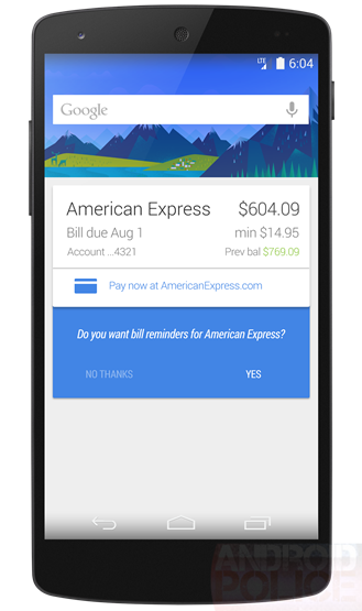 Google Now potrebbe in futuro ricordarci di pagare le bollette
