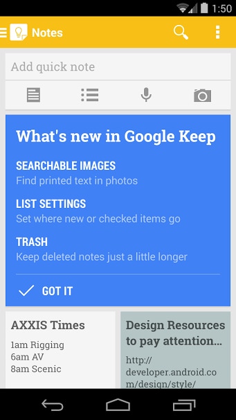 Google Keep si aggiorna alla 2.2 con la ricerca nelle immagini e altro (download apk)