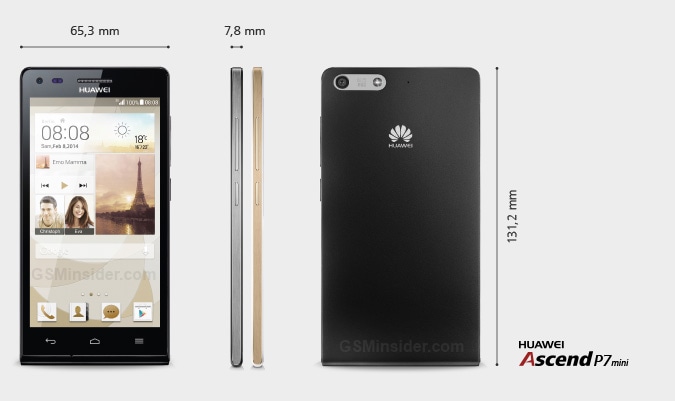 Huawei Ascend P7 mini ufficiale: un compatto 4,5&#039;&#039;, in attesa di Ascend P7