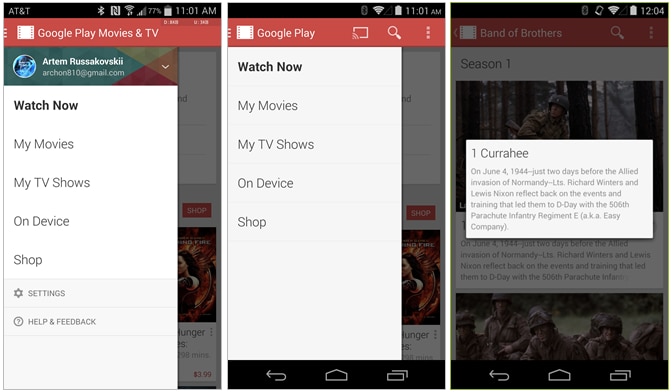 Google Play Movies si aggiorna con migliore gestione del multi-account e altro (video e download apk)