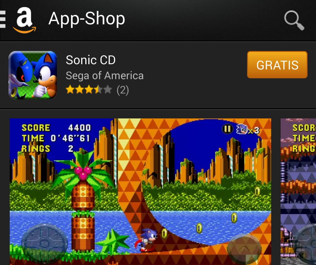 Sonic CD è l&#039;App gratuita del giorno su Amazon App-Shop