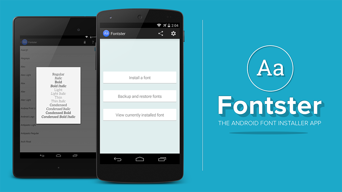Cambiare i font  del proprio smartphone con Fontster