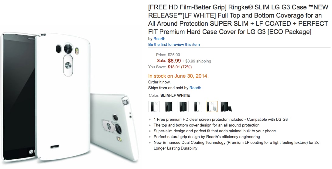 Amazon vende già le cover per LG G3: in stock dal 30 giugno