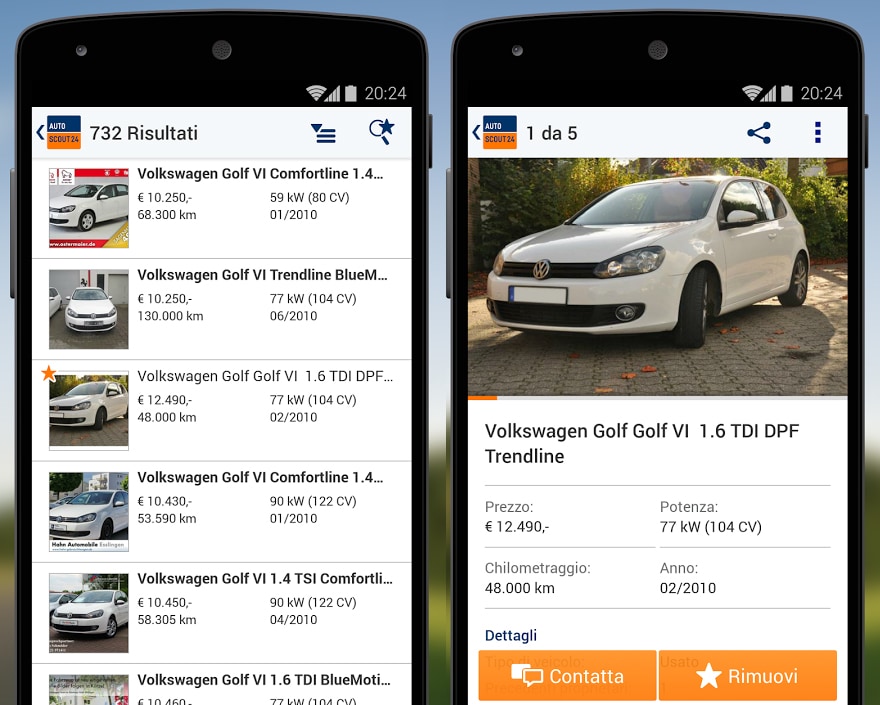Nuovo look su Android per Autoscout24