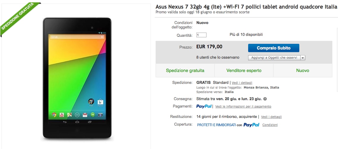 Yeppon insiste ancora con le offerte: Nexus 7 2013 LTE a 179€ (aggiornato)