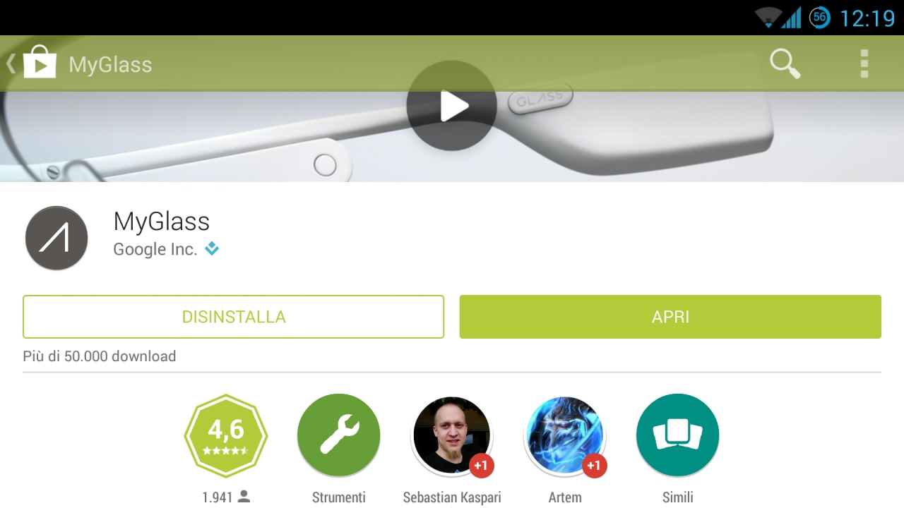 MyGlass disponibile al download dal Play Store anche in Italia