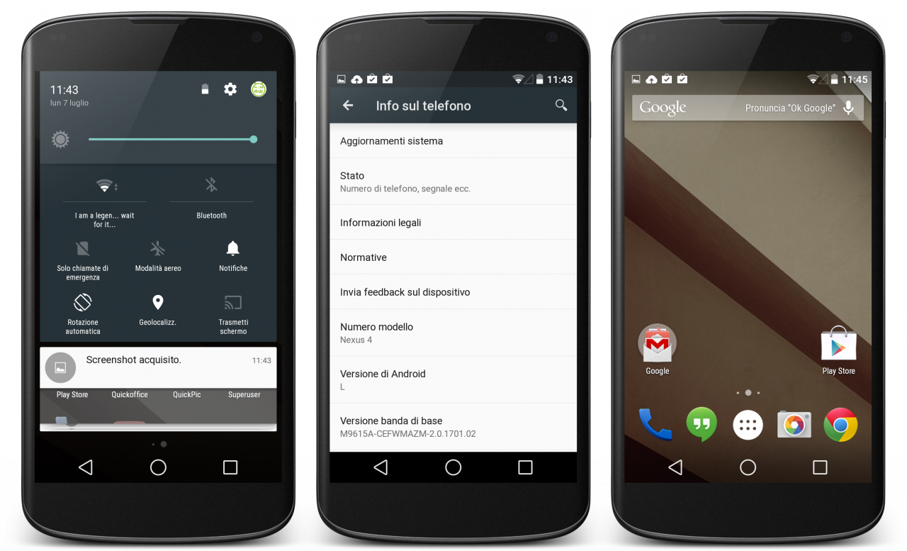 Android L su Nexus 4 in test dai dipendenti Google