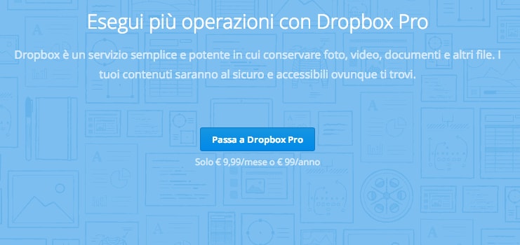 Dropbox taglia i prezzi: 9,99€ al mese per 1 TB di spazio cloud