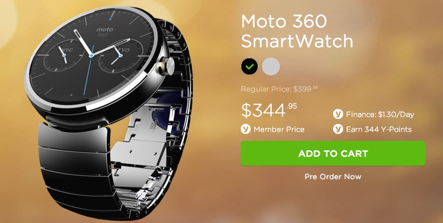 Motorola Moto 360: prezzo di partenza di circa 250€ in uno store australiano