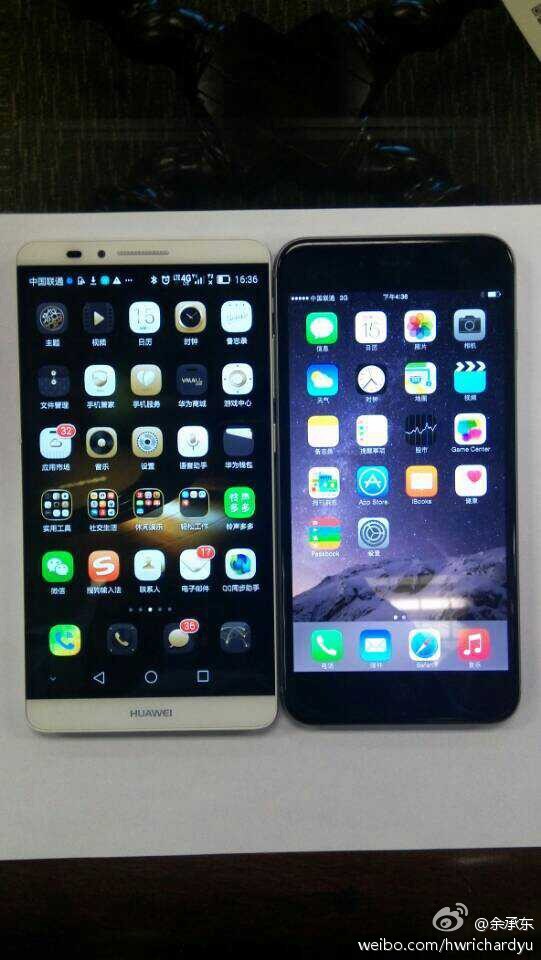 Il CEO di Huawei prende in giro iPhone 6 Plus con un Ascend Mate 7 (foto)