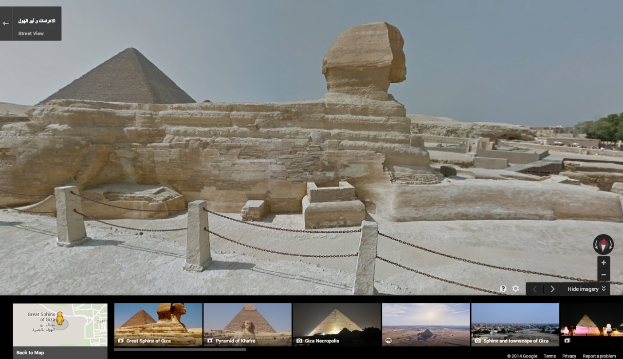 Quattro passi tra piramidi e sfingi con Street View