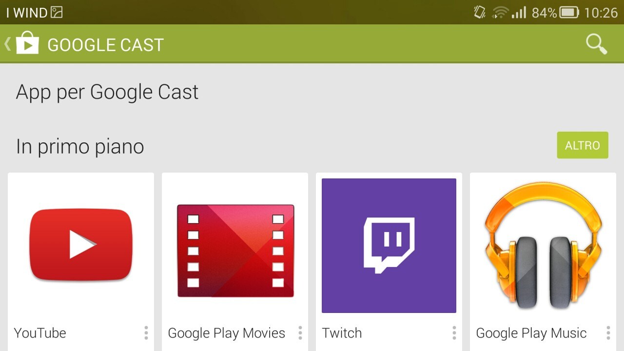 La sezione Chromecast viene rinominata in Google Cast sul Play Store