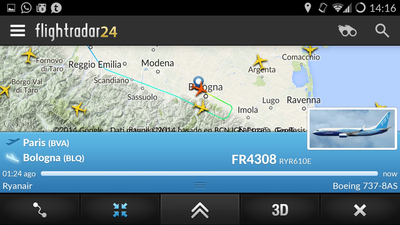 Flightradar 24, l&#039;app per conoscere tutti gli aerei in volo (foto)