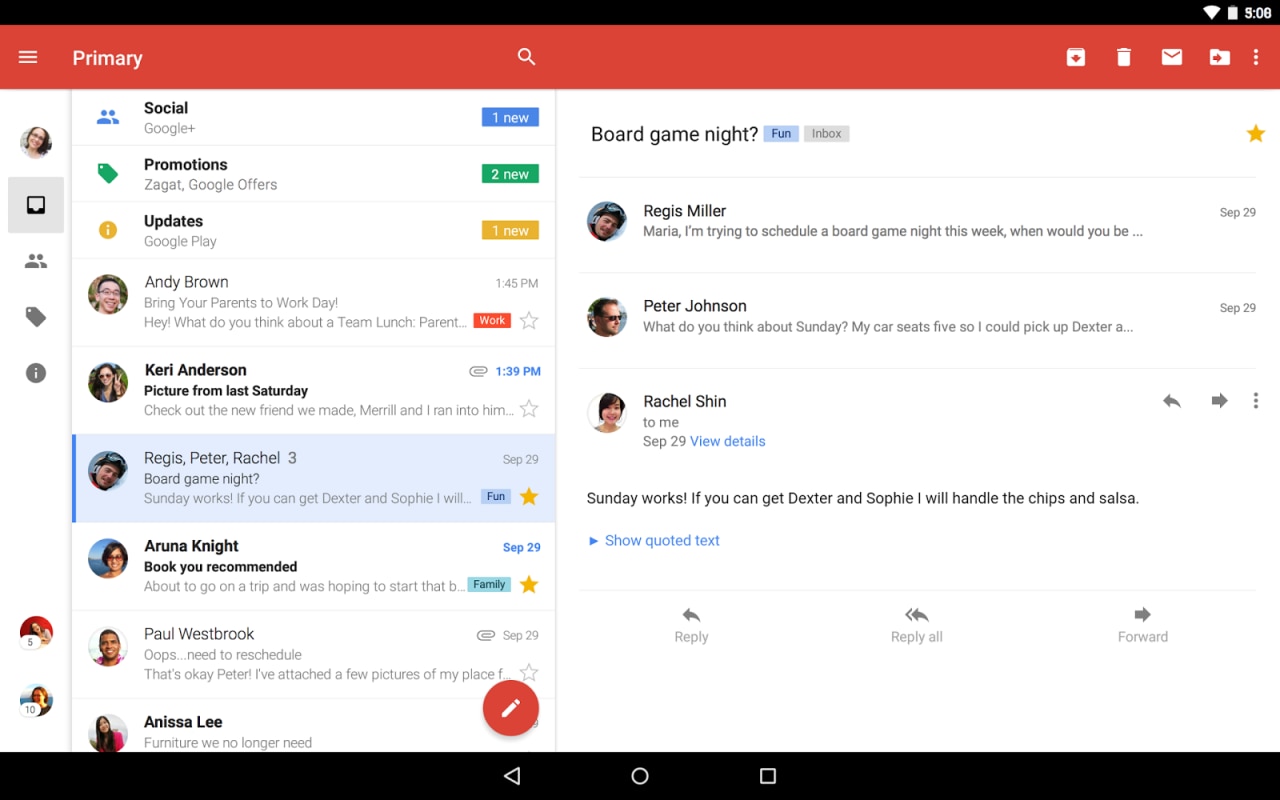Google annuncia Gmail 5.0, ancora &quot;più moderna&quot; (download nuovo apk e video)