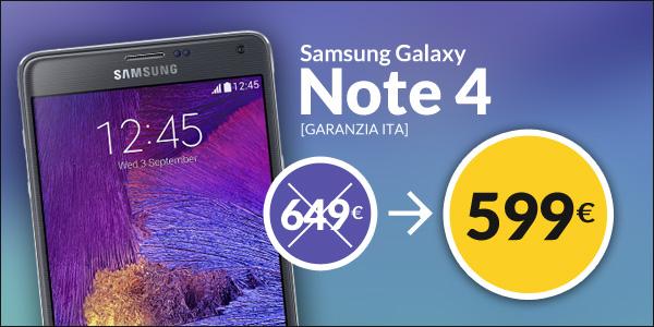 Samsung Galaxy Note 4 a 599€ da GliStockisti, ma solo fino a domani