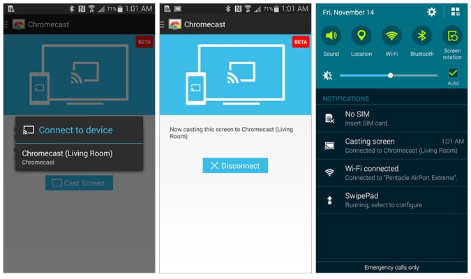 Anche Galaxy Note 4 supporta ora il mirroring su Chromecast