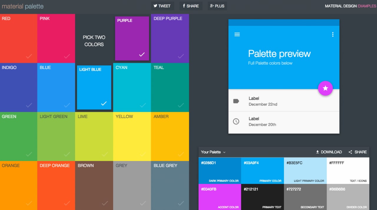 Cercate i colori giusti per la vostra app in material design? Ecco come trovarli