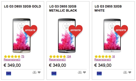 Solito &quot;superprezzo&quot; de Gli Stockisti: LG G3 32 GB a 349€