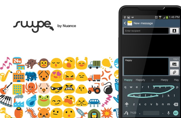 Swype aggiunge le emoji e nuovi temi Material Design