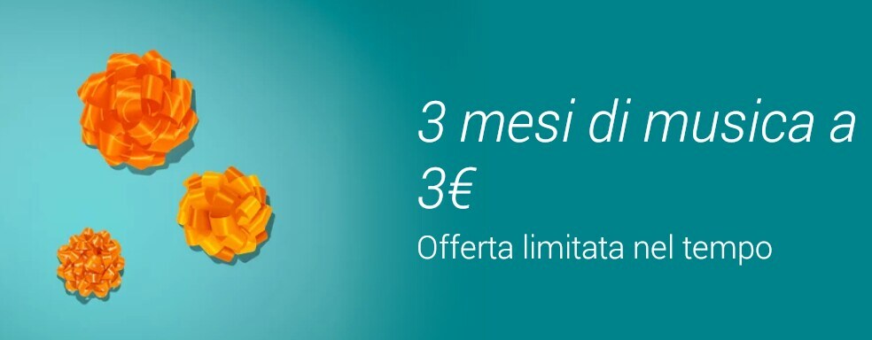 Google offre Play Music Unlimited a 3€ per tre mesi