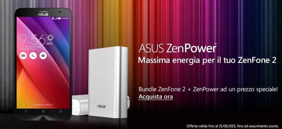 ASUS vi offre un power bank scontato con l&#039;acquisto di ZenFone 2
