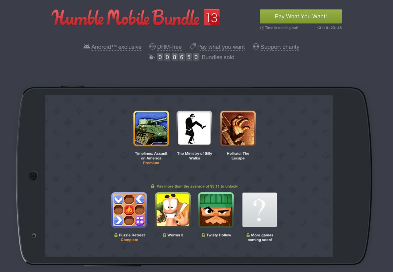 Ecco Humble Mobile Bundle 13: Worms 3, Hellraid e molto altro!