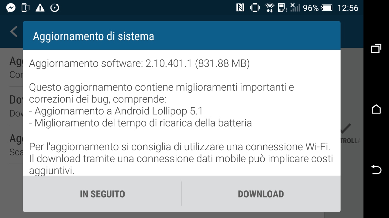 HTC One M9 si aggiorna ad Android 5.1