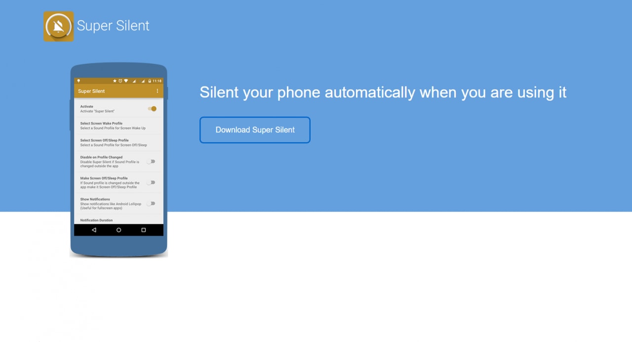 Come silenziare automaticamente la suoneria quando state usando il telefono: Super Silent (foto)