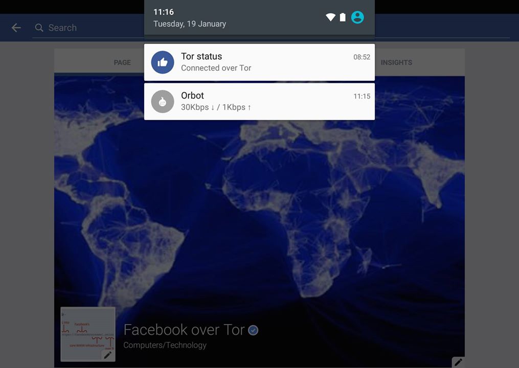 Accedere a Facebook via Tor è ora possibile su Android