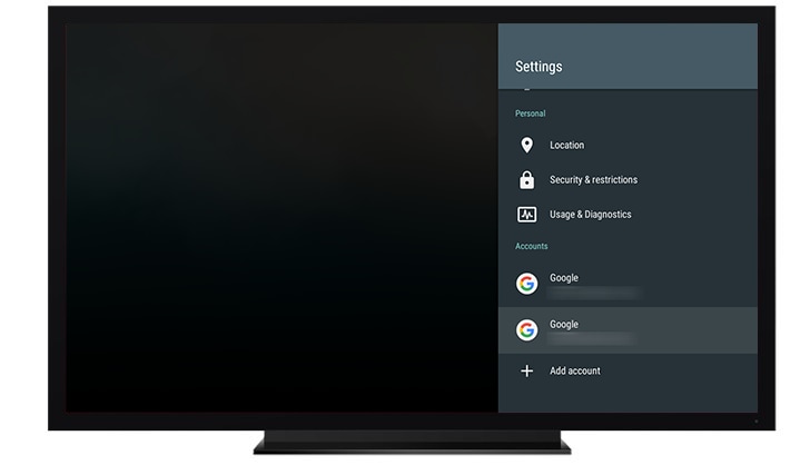 Android N porta nuove Impostazioni e gli account multipli su Android TV (foto)