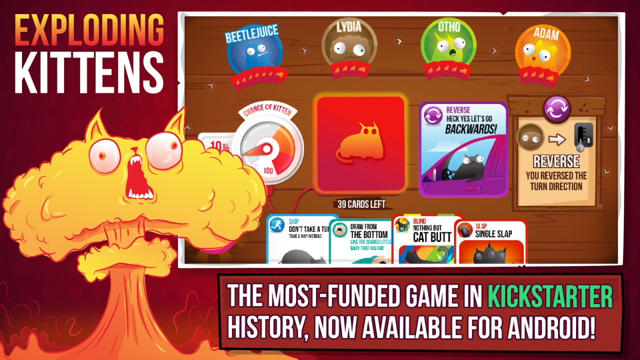 Il gioco di Exploding Kittens arriva su Android, dopo aver sbaragliato Kickstarter (foto e video)