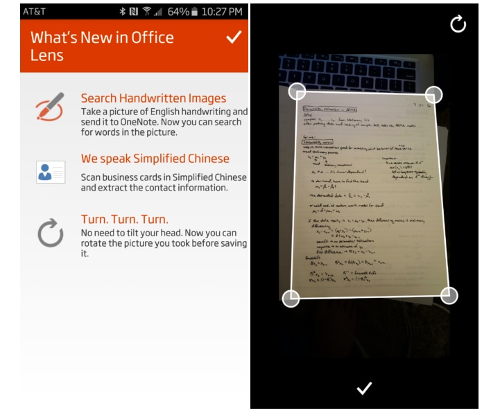 Office Lens si aggiorna con l&#039;OCR per la scrittura a mano libera (in inglese) e la rotazione